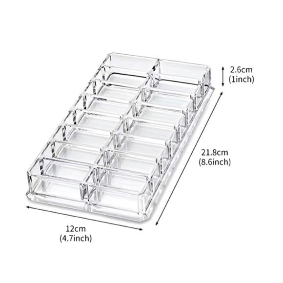 16 Grid Storage Box Acrylic Transparent Drawer Divider Eyeshadow Blush Display - Picture 4 of 4
